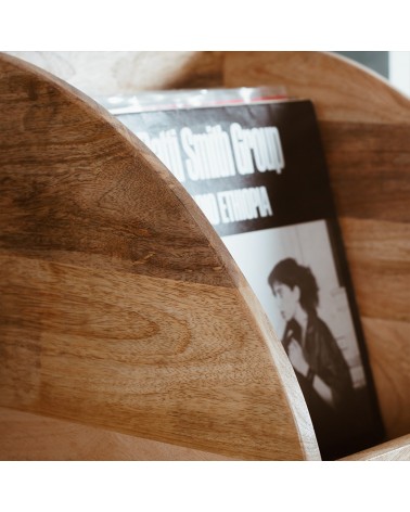 Bac à vinyles en bois massif